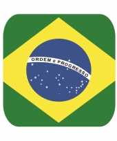 Glas viltjes met braziliaanse vlag 15 st trend