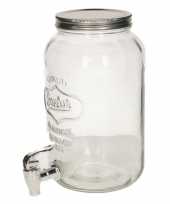 Glazen drank dispenser limonadetap met kraantje 3 liter trend