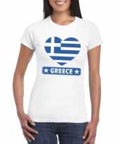 Griekenland hart vlag t-shirt wit dames trend