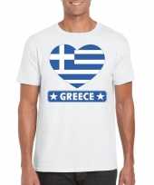 Griekenland hart vlag t-shirt wit heren trend