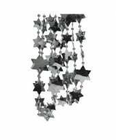 Grijsblauwe sterren kralenslinger kerstslinger 270 cm 3 stuks trend