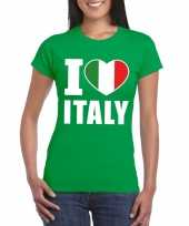 Groen i love italie fan shirt dames trend