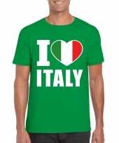 Groen i love italie fan shirt heren trend