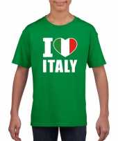 Groen i love italie fan shirt kinderen trend