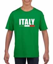 Groen italie supporter t-shirt voor kinderen trend