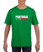Groen portugal supporter t-shirt voor kinderen trend