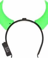 Groene duivelshoorntjes diadeem met licht trend