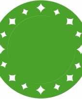 Groene placemats met sterren 33 cm trend