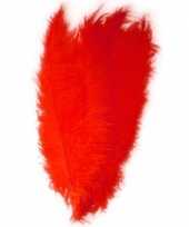 Grote veer struisvogelveren rood 50 cm verkleed accessoire trend