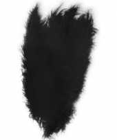 Grote veer struisvogelveren zwart 50 cm verkleed accessoire trend