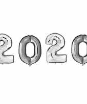 Grote zilveren 2020 ballonnen voor oud en nieuw trend