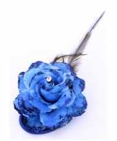 Haar accessoire glitter bloem blauw trend