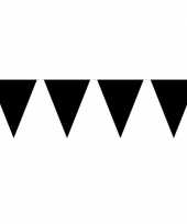 Halloween 1x mini vlaggenlijn slinger zwart 300 cm trend