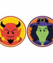 Halloween 20x halloween onderzetters duivel en heks trend