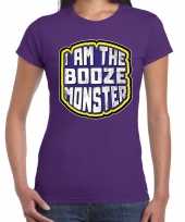 Halloween booze monster verkleed t-shirt paars voor dames trend
