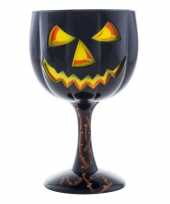 Halloween halloween wijnglas kelk pompoen 18 cm trend