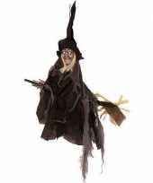 Halloween heks hangdecoratie pop zwart 50 cm halloween versiering trend
