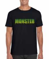 Halloween monster tekst t-shirt zwart heren trend