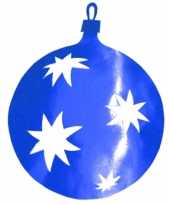 Hangdecoratie kerstbal blauw 30 cm trend