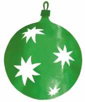 Hangdecoratie kerstbal groen 40 cm trend