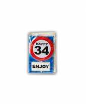 Happy birthday leeftijd kaart 34 jaar trend