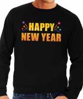 Happy new year trui sweater zwart voor heren trend