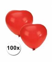 Hartjes ballonnen rood 100 stuks trend