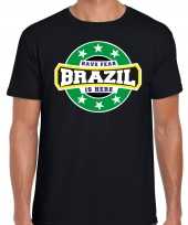 Have fear brazil is here brazilie supporter t-shirt zwart voor heren trend