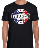 Have fear france is here t-shirt voor frankrijk supporters zwart voor heren trend