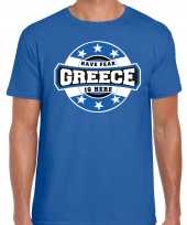 Have fear greece is here griekenland supporter t-shirt blauw voor heren trend