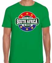 Have fear south africa is here zuid afrika supporter t-shirt groen voor heren trend