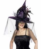 Heksen verkleed hoeden paars trend