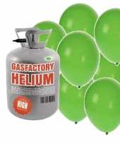 Helium tank met 30 groene ballonnen trend