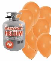 Helium tank met 30 oranje ballonnen trend