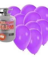 Helium tank met 30 paarse ballonnen trend