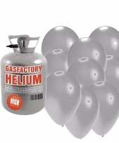 Helium tank met 30 zilveren ballonnen trend