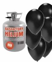 Helium tank met 30 zwarte ballonnen trend