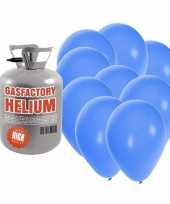 Helium tank met 50 blauwe ballonnen trend