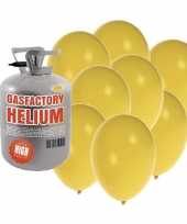Helium tank met 50 gele ballonnen trend