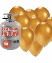 Helium tank met 50 gouden ballonnen trend