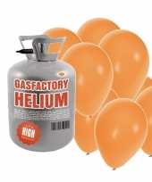Helium tank met 50 oranje ballonnen trend