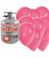 Helium tank met 50 roze ballonnen trend