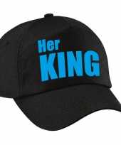 Her king pet cap zwart met blauwe letters heren trend