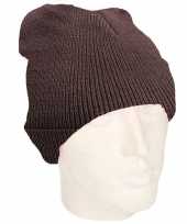 Heren winter muts donkerbruin trend