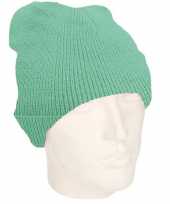 Heren winter muts mint groen trend