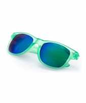 Hippe zonnebril groen met spiegelglazen trend