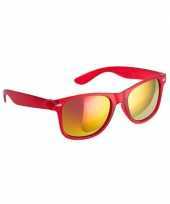 Hippe zonnebril rood met spiegelglazen trend