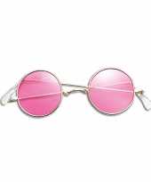 Hippie verkleed bril roze trend