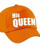 His queen pet cap oranje met witte letters dames trend