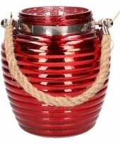 Home deco windlicht lantaarn rood 16 cm trend
